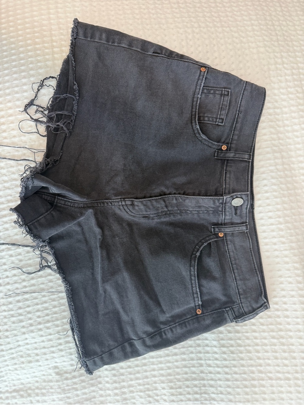 PacSun Women's Black High-Rise Distressed Denim Shorts